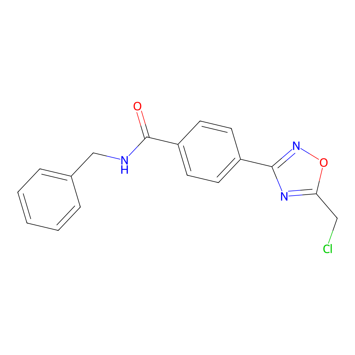 N-benzyl-4-[5-(chloromethyl)-1,2,4-oxadiazol-3-yl]benzamide molecular structure, CAS 1119450-84-8