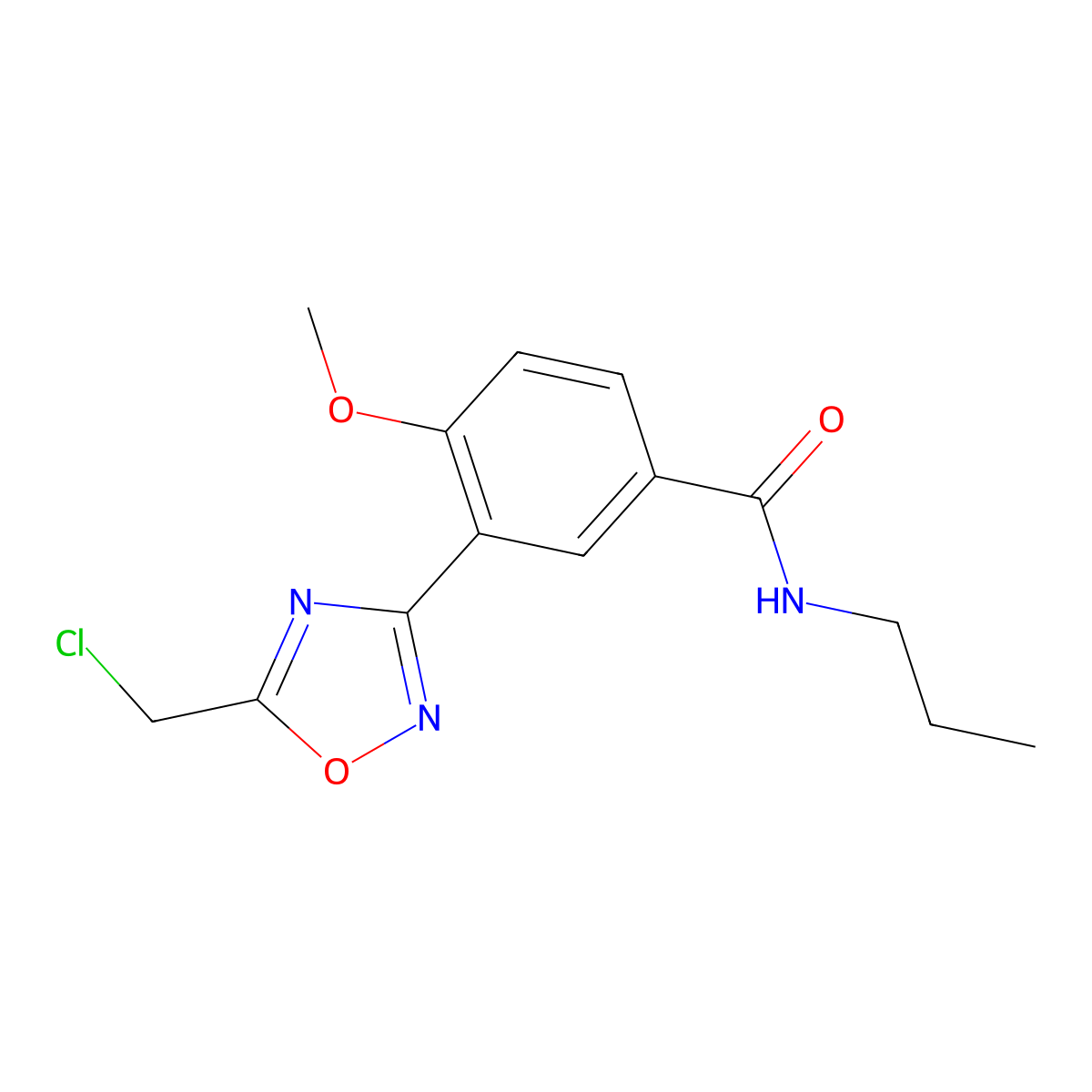 3-[5-(chloromethyl)-1,2,4-oxadiazol-3-yl]-4-methoxy-N-propylbenzamide molecular structure, CAS 1119450-86-0