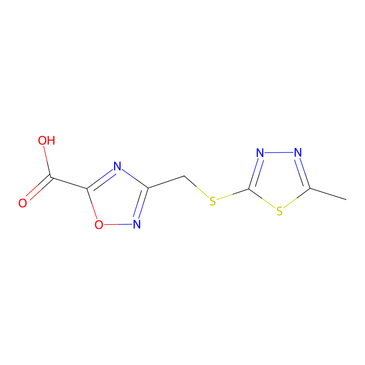 3-{[(5-Methyl-1,3,4-thiadiazol-2-yl)thio]methyl}-1,2,4-oxadiazole-5-carboxylic acid molecular structure, CAS 1119450-92-8