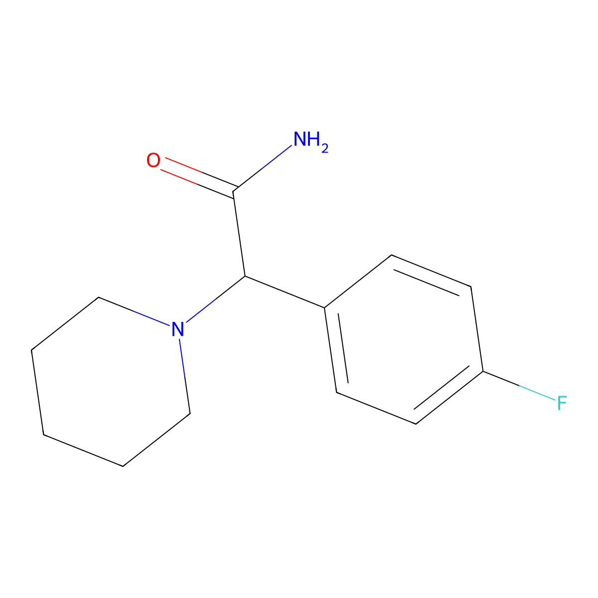 2-(4-Fluorophenyl)-2-piperidin-1-ylacetamide molecular structure, CAS 1119450-95-1