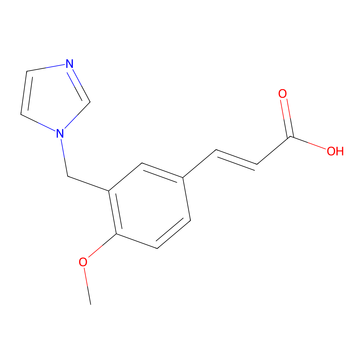 3-[3-(Imidazol-1-ylmethyl)-4-methoxyphenyl]prop-2-enoic acid molecular structure, CAS 1119450-99-5