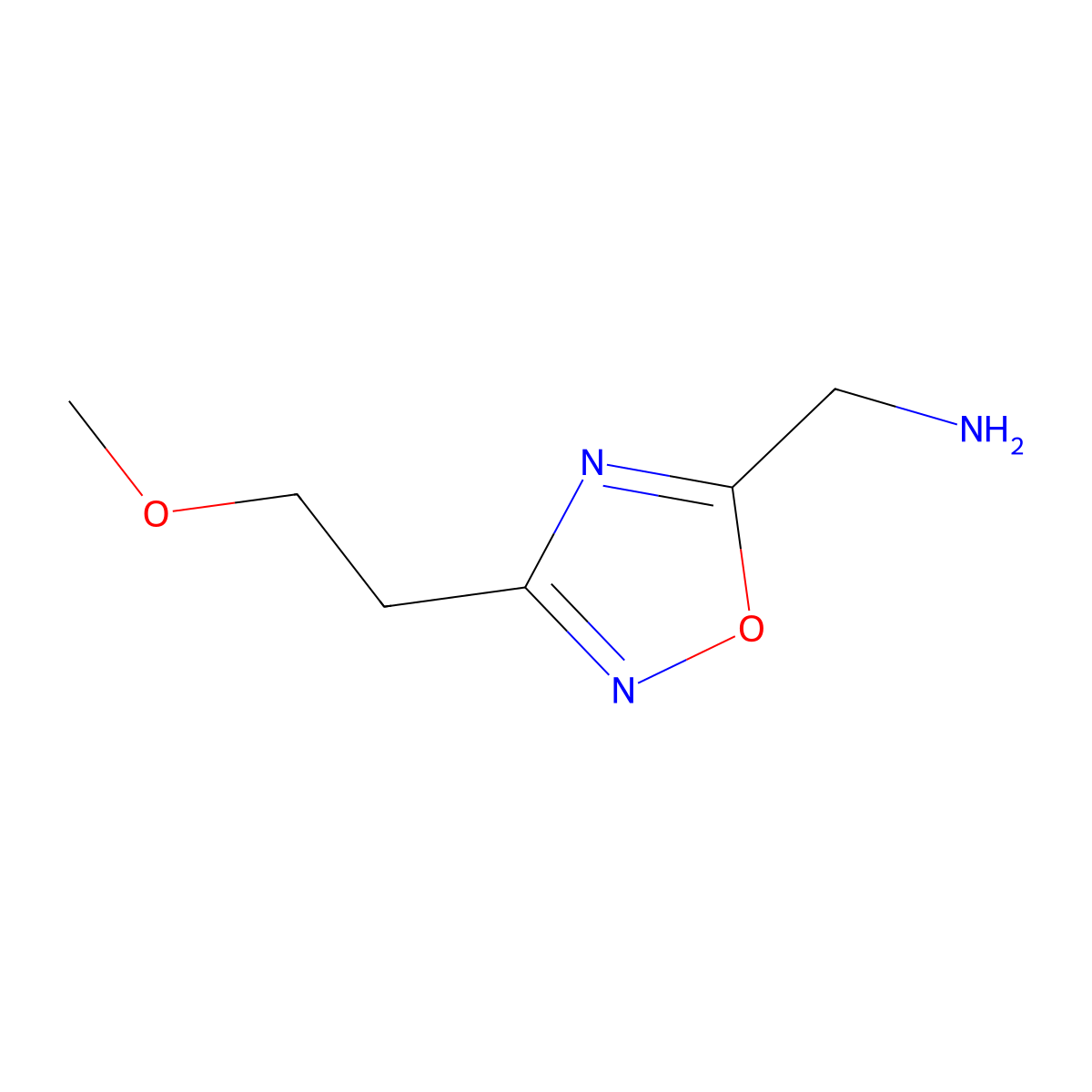 1-[3-(2-Methoxyethyl)-1,2,4-oxadiazol-5-yl]methanamine molecular structure, CAS 1119451-09-0