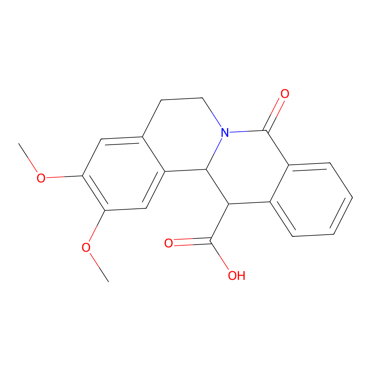 2,3-dimethoxy-8-oxo-5,8,13,13a-tetrahydro-6H-isoquino[3,2-a]isoquinoline-13-carboxylic acid molecular structure, CAS 1119451-14-7