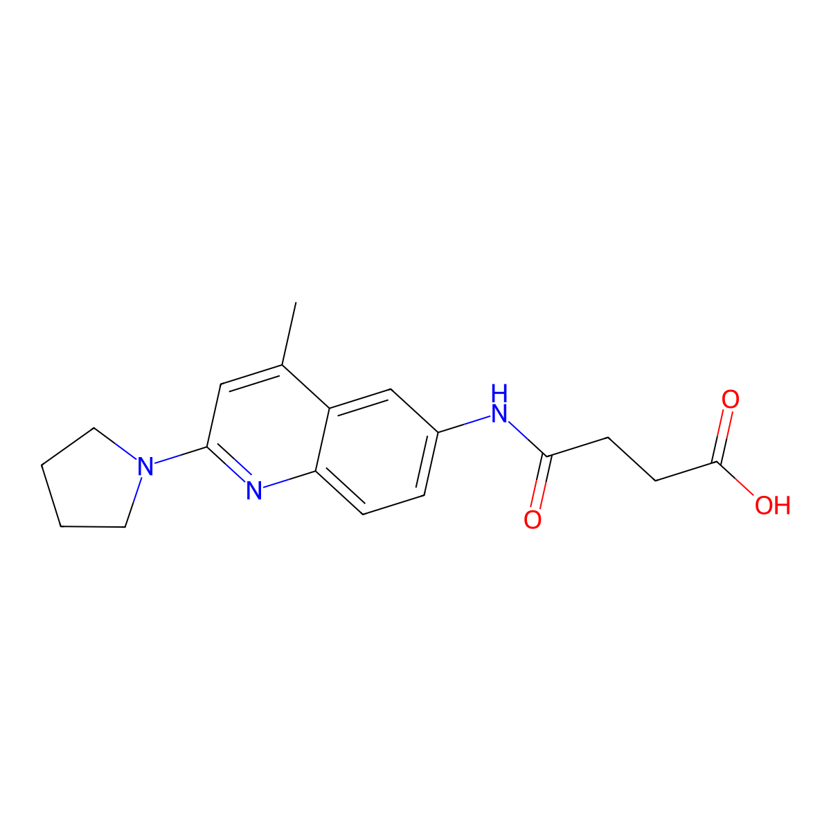 4-[(4-Methyl-2-pyrrolidin-1-ylquinolin-6-yl)amino]-4-oxobutanoic acid molecular structure, CAS 1119451-16-9