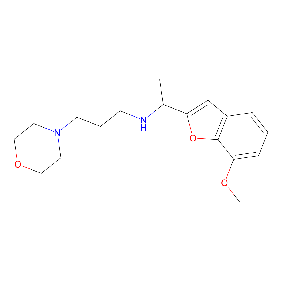 N-[1-(7-methoxy-1-benzofuran-2-yl)ethyl]-N-(3-morpholin-4-ylpropyl)amine molecular structure, CAS 1119451-21-6