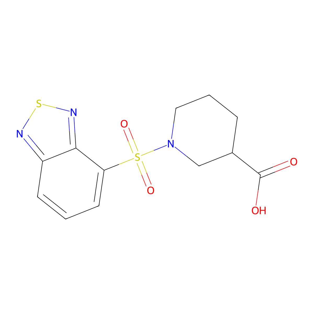 1-(2,1,3-Benzothiadiazol-4-ylsulfonyl)piperidine-3-carboxylic acid molecular structure, CAS 1119451-24-9