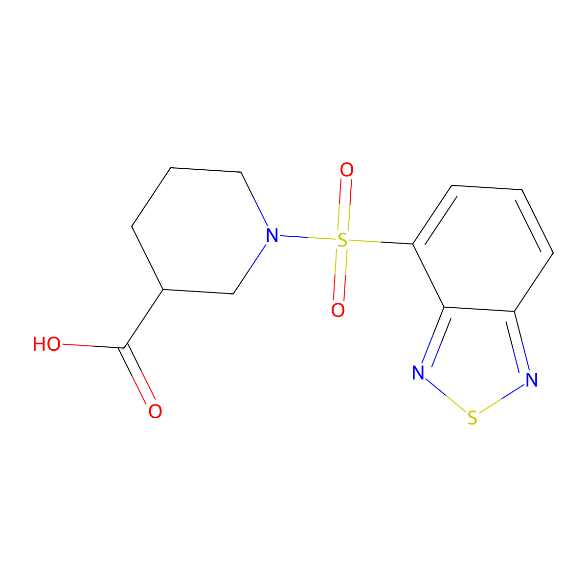 1-(2,1,3-Benzothiadiazol-4-ylsulfonyl)piperidine-3-carboxylic acid molecular structure, CAS 1119451-24-9