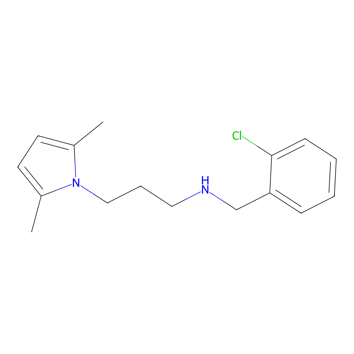 N-(2-chlorobenzyl)-N-[3-(2,5-dimethyl-1H-pyrrol-1-yl)propyl]amine molecular structure, CAS 1119451-32-9