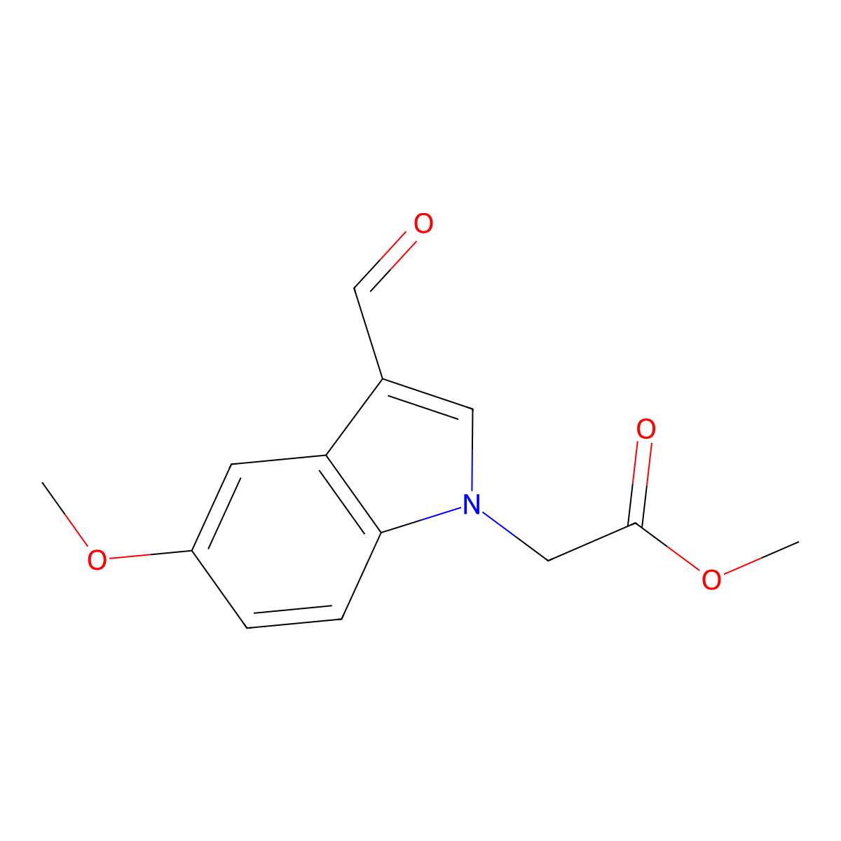 methyl (3-formyl-5-methoxy-1H-indol-1-yl)acetate molecular structure, CAS 1119451-33-0