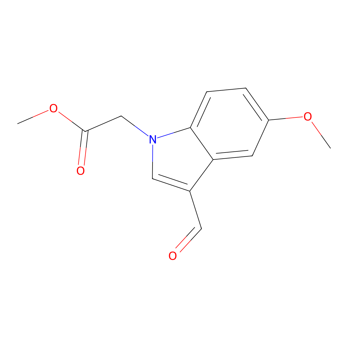 methyl (3-formyl-5-methoxy-1H-indol-1-yl)acetate molecular structure, CAS 1119451-33-0