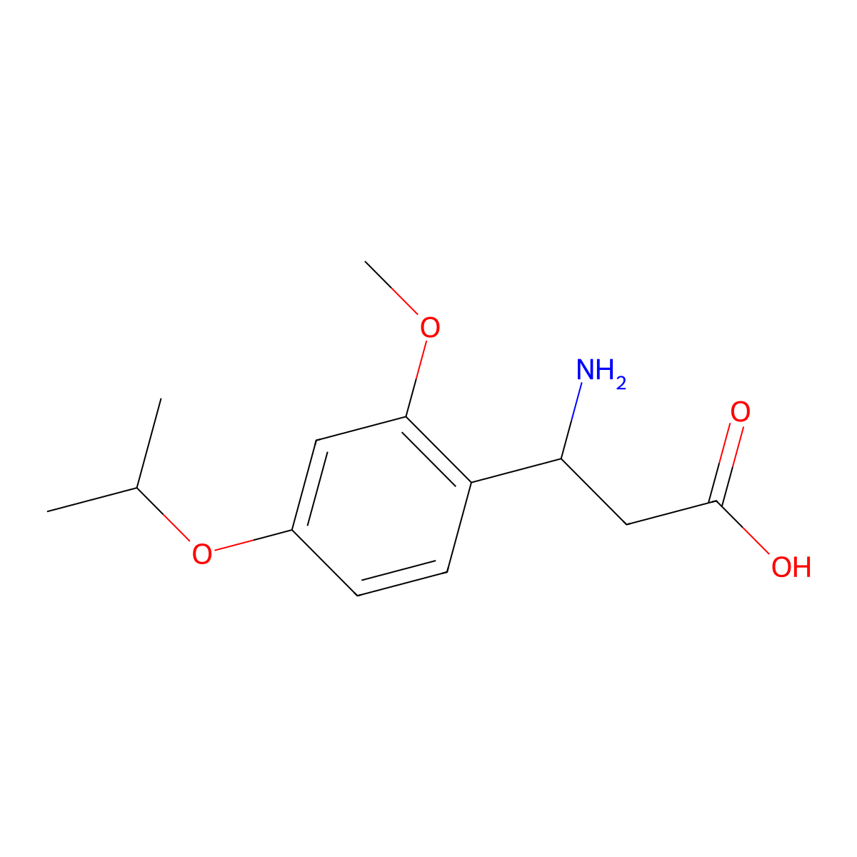 3-Amino-3-(4-isopropoxy-2-methoxyphenyl)propanoic acid molecular structure, CAS 1119451-35-2