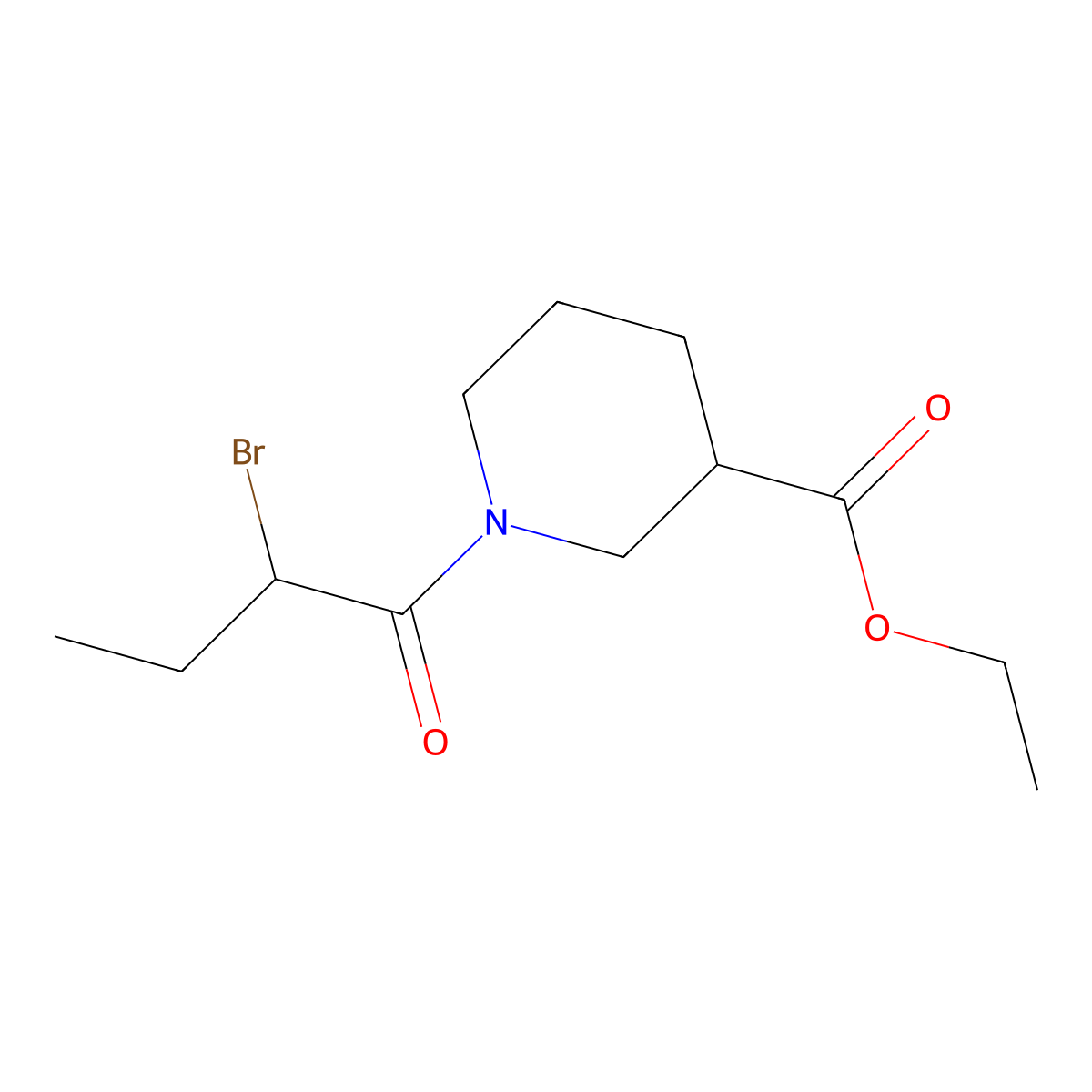 Ethyl 1-(2-bromobutanoyl)piperidine-3-carboxylate molecular structure, CAS 1119451-39-6
