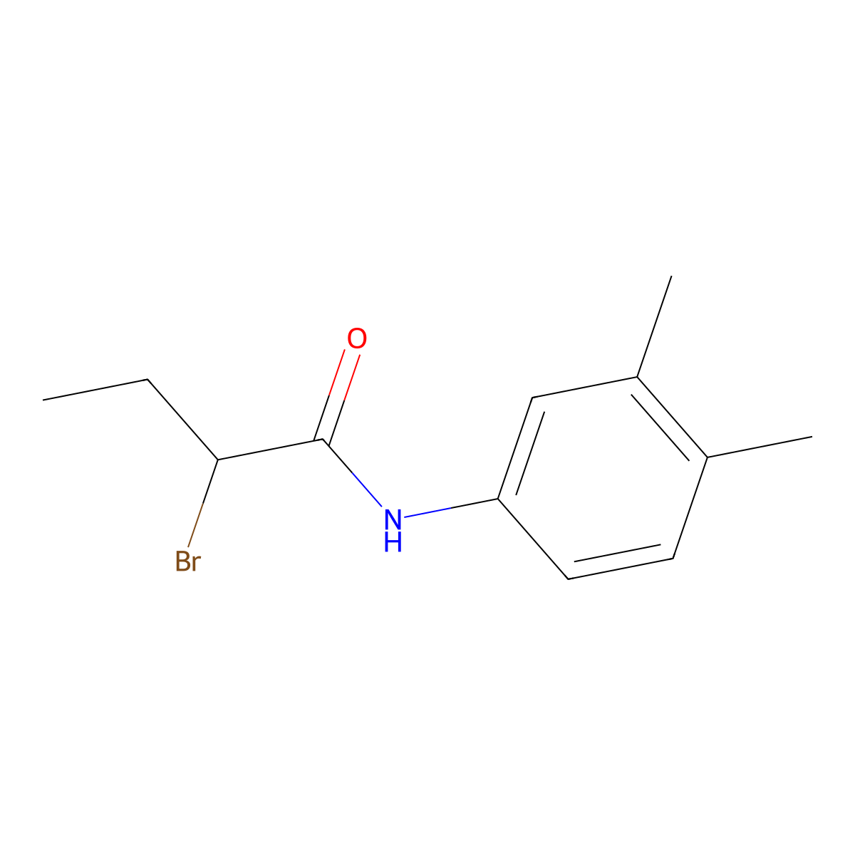 2-bromo-N-(3,4-dimethylphenyl)butanamide molecular structure, CAS 1119451-40-9