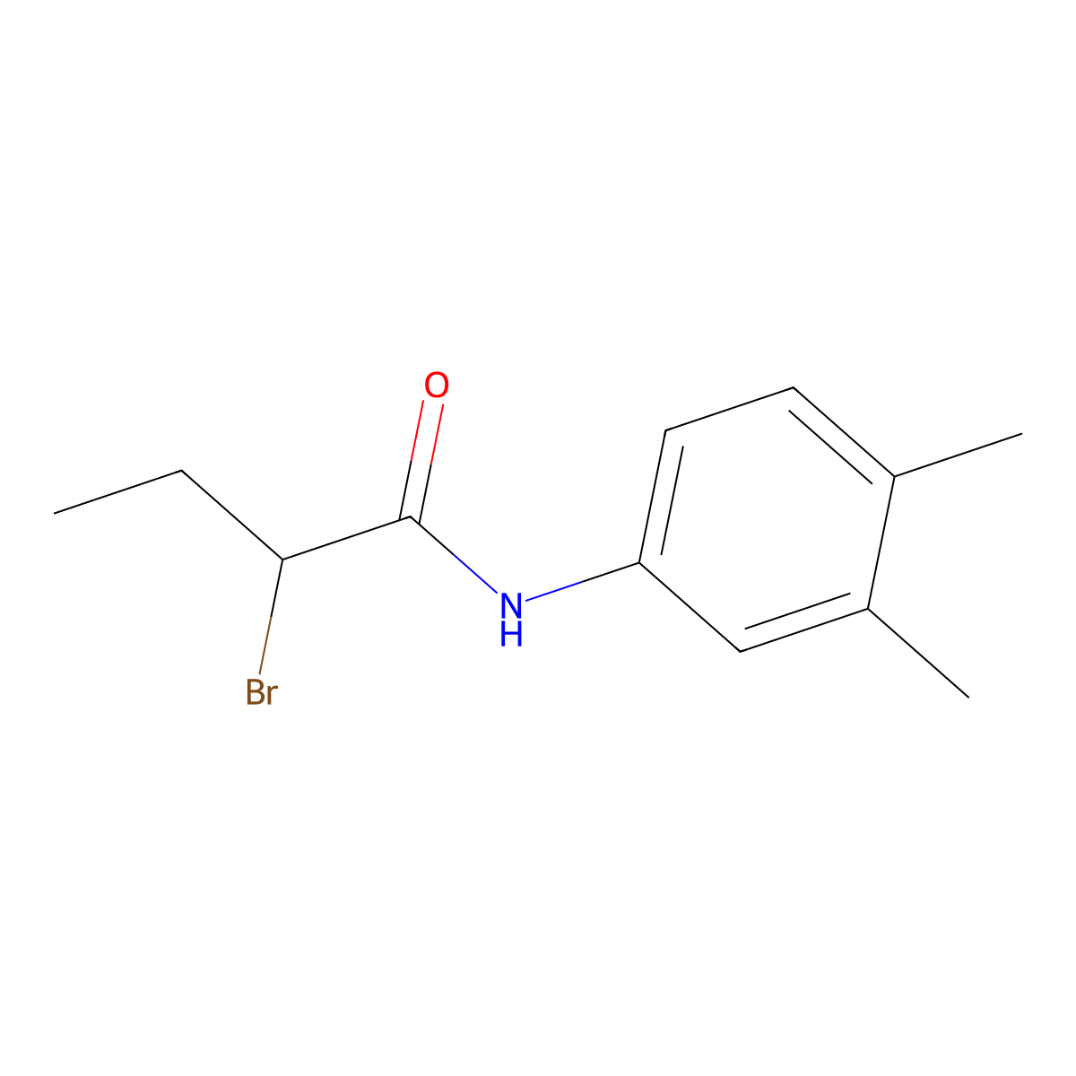 2-bromo-N-(3,4-dimethylphenyl)butanamide molecular structure, CAS 1119451-40-9
