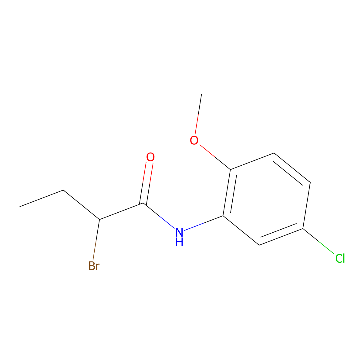 2-bromo-N-(5-chloro-2-methoxyphenyl)butanamide molecular structure, CAS 1119451-41-0