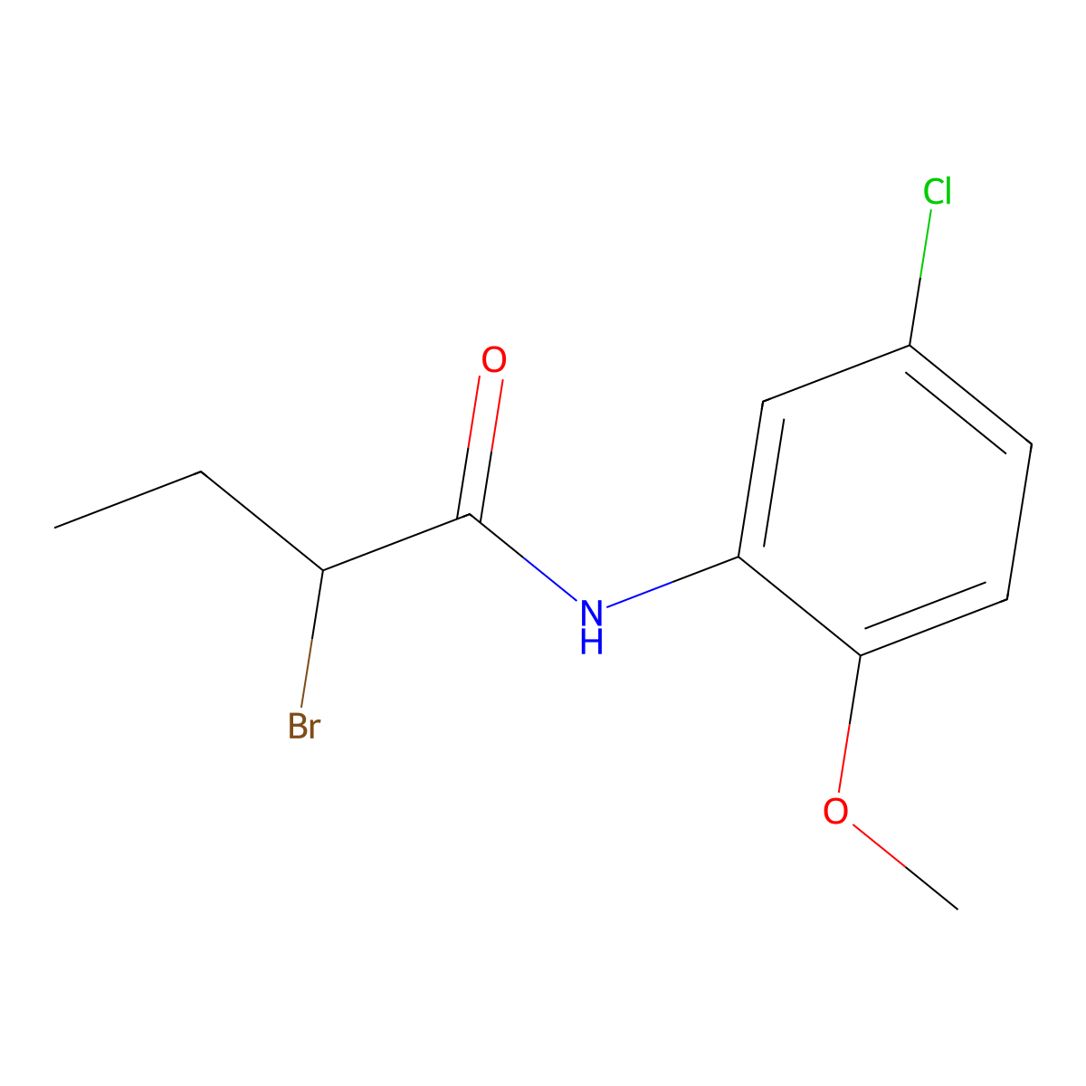 2-bromo-N-(5-chloro-2-methoxyphenyl)butanamide molecular structure, CAS 1119451-41-0