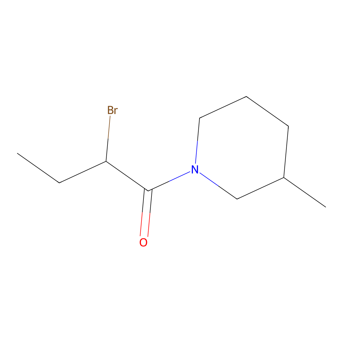 1-(2-Bromobutanoyl)-3-methylpiperidine molecular structure, CAS 1119451-43-2