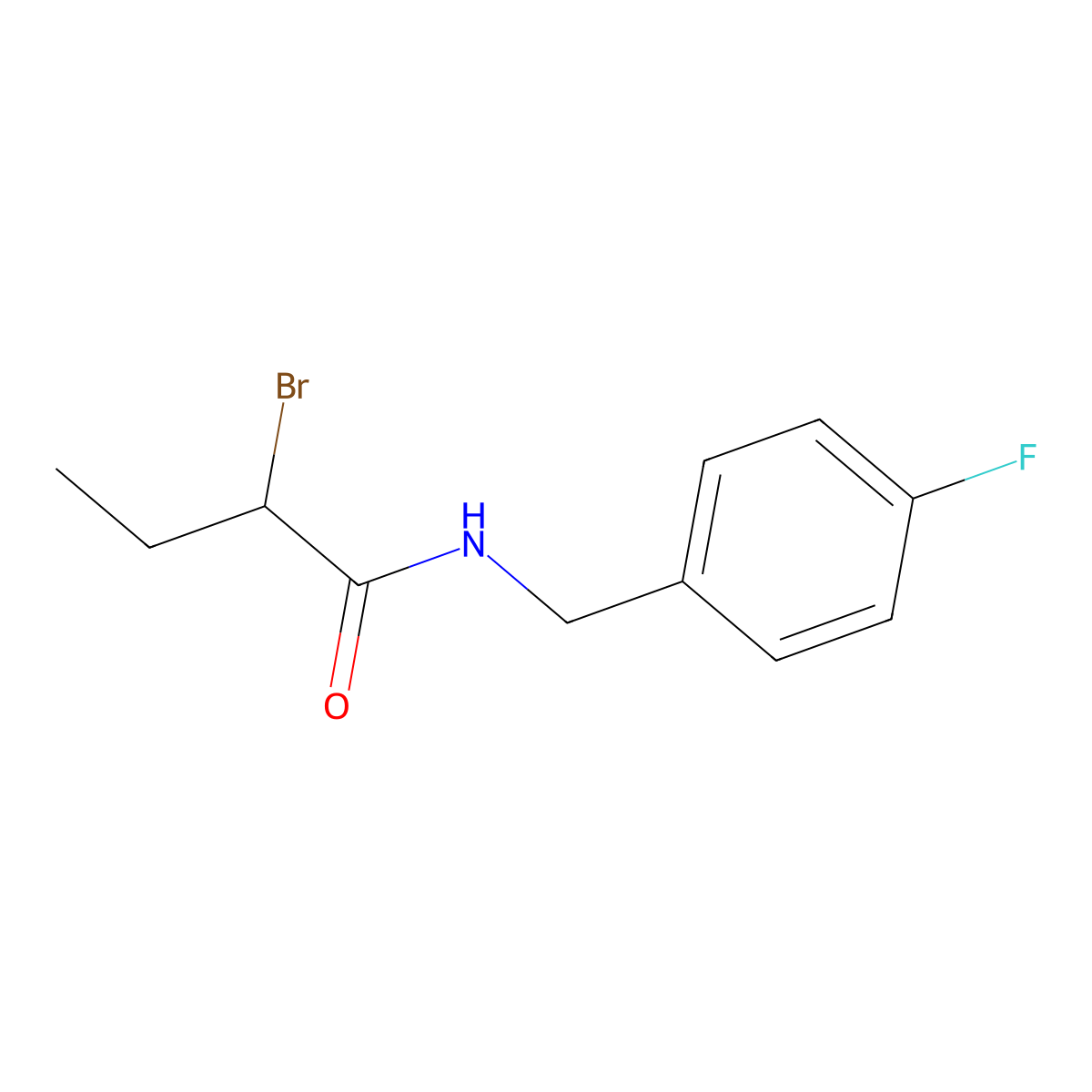 2-bromo-N-(4-fluorobenzyl)butanamide molecular structure, CAS 1119451-47-6