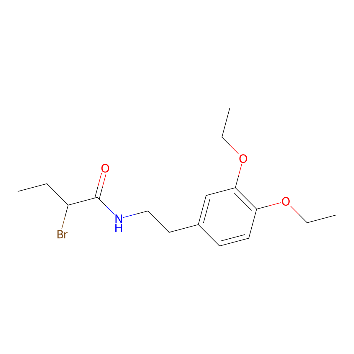 2-bromo-N-[2-(3,4-diethoxyphenyl)ethyl]butanamide molecular structure, CAS 1119451-48-7