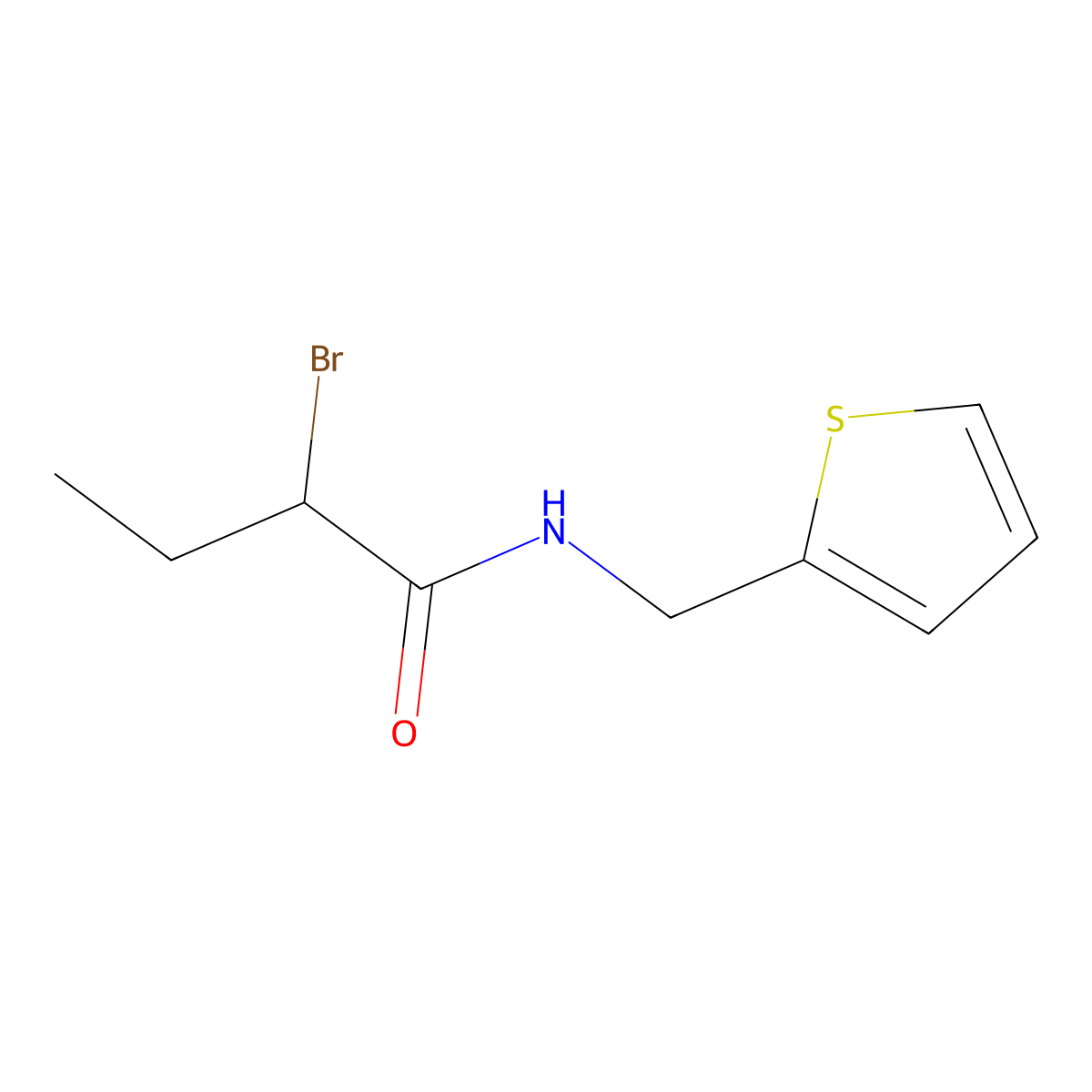 2-bromo-N-(thien-2-ylmethyl)butanamide molecular structure, CAS 1119451-49-8