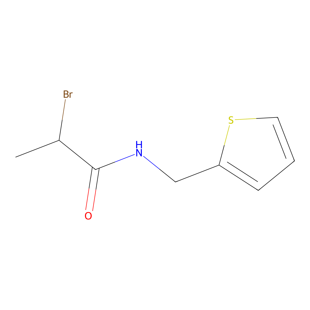 2-bromo-N-(thien-2-ylmethyl)propanamide molecular structure, CAS 1119451-50-1
