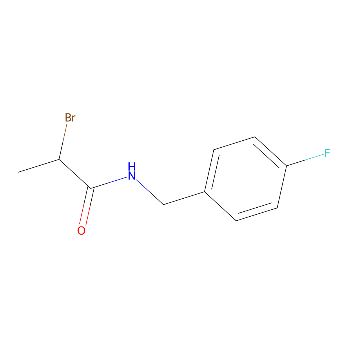 2-bromo-N-(4-fluorobenzyl)propanamide molecular structure, CAS 1119451-51-2