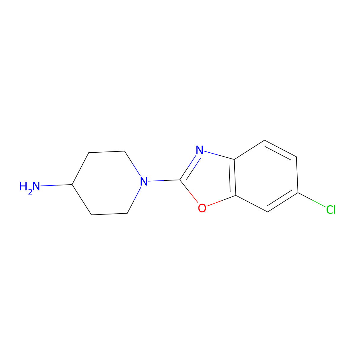 1-(6-Chloro-1,3-benzoxazol-2-yl)piperidin-4-amine molecular structure, CAS 1119452-00-4