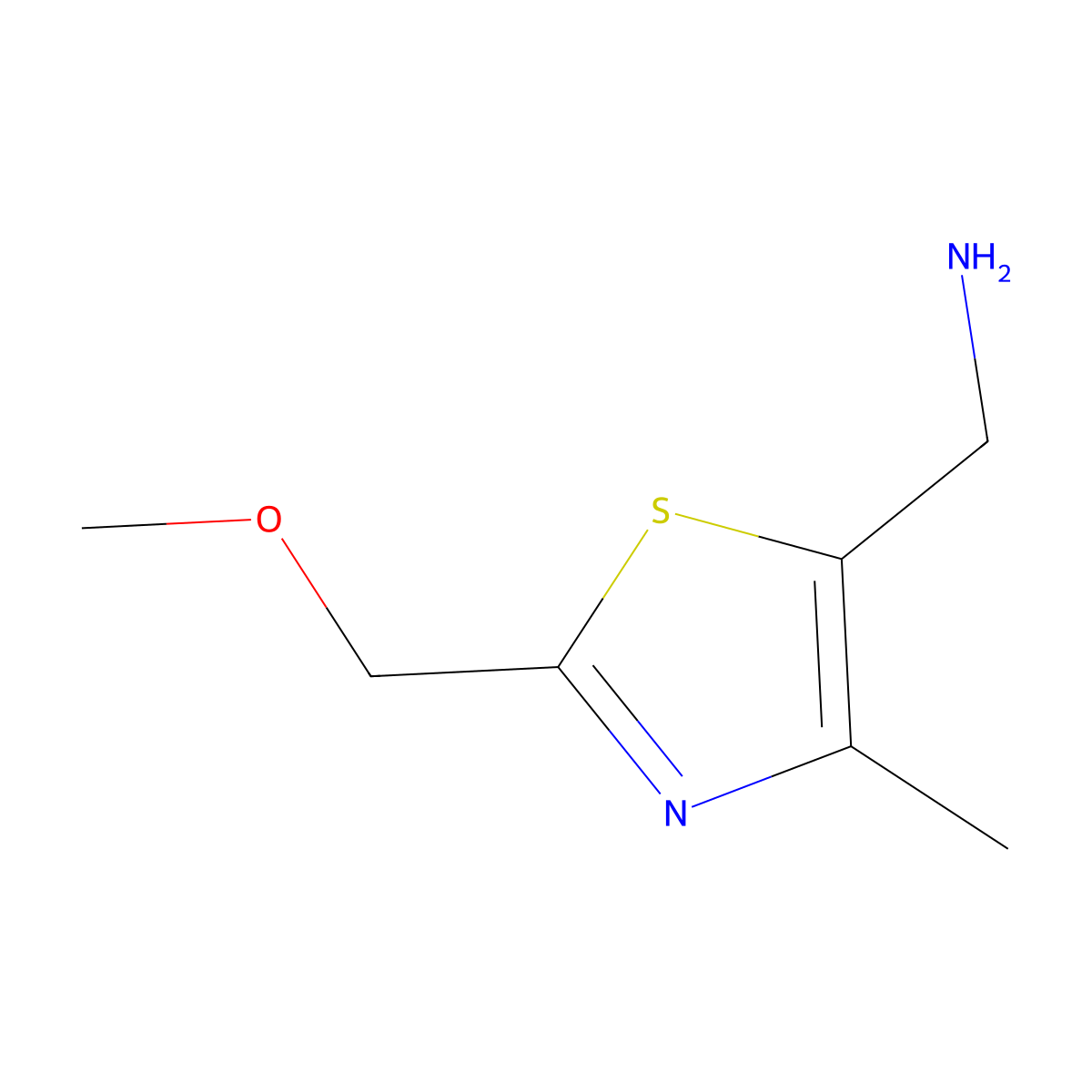 1-[2-(Methoxymethyl)-4-methyl-1,3-thiazol-5-yl]methanamine molecular structure, CAS 1119452-01-5