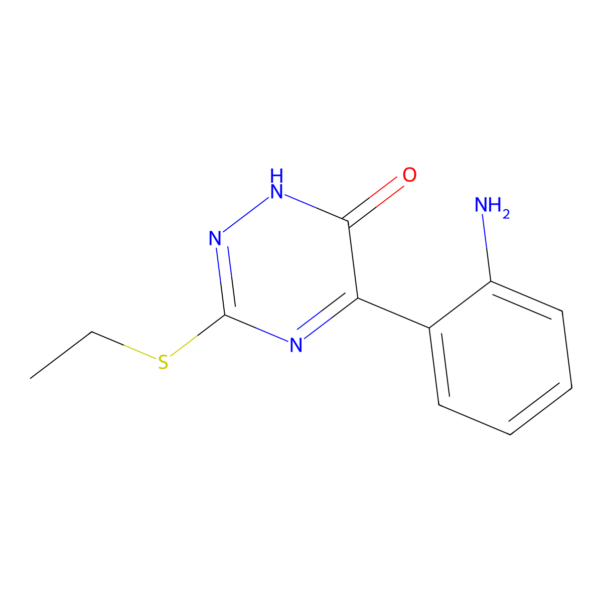 5-(2-aminophenyl)-3-(ethylthio)-1,2,4-triazin-6(1H)-one molecular structure, CAS 1119452-05-9