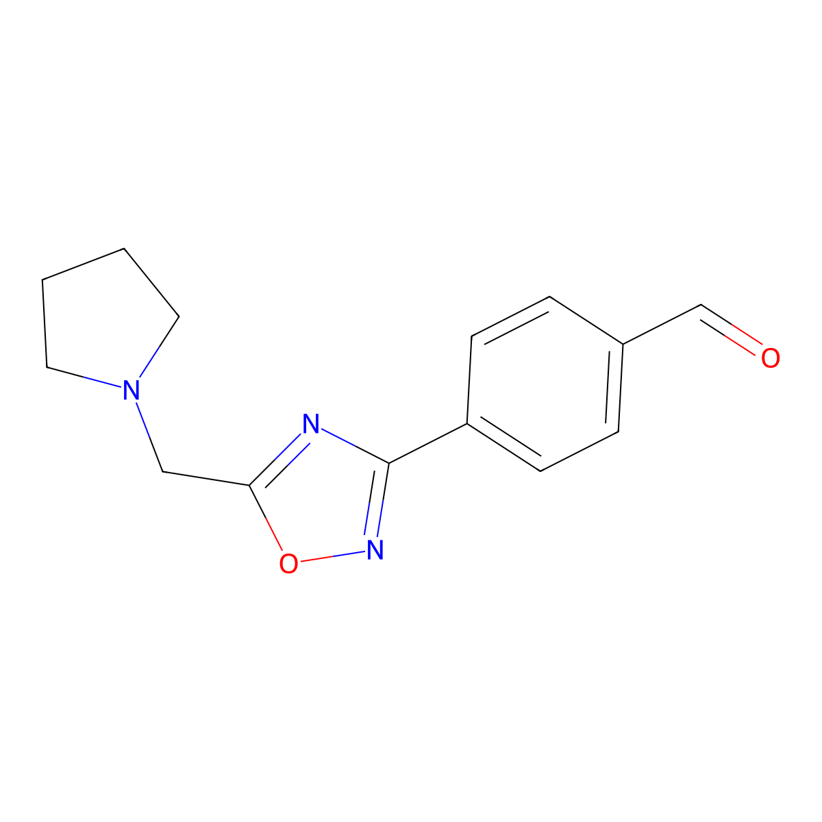 4-[5-(Pyrrolidin-1-ylmethyl)-1,2,4-oxadiazol-3-yl]benzaldehyde molecular structure, CAS 1119452-06-0