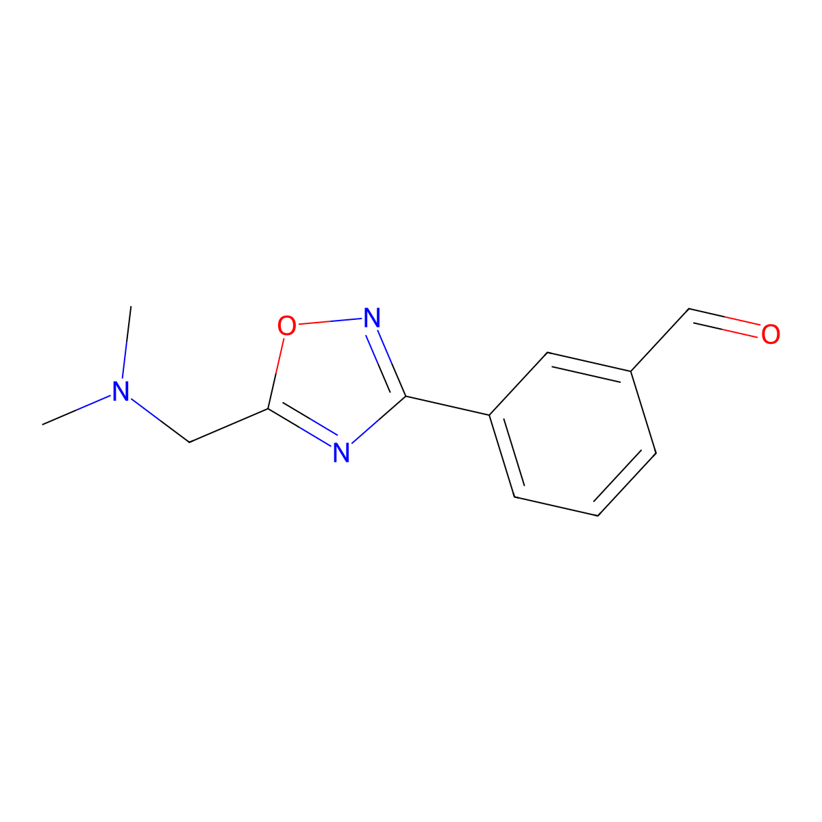 3-(5-((Dimethylamino)methyl)-1,2,4-oxadiazol-3-yl)benzaldehyde molecular structure, CAS 1119452-07-1