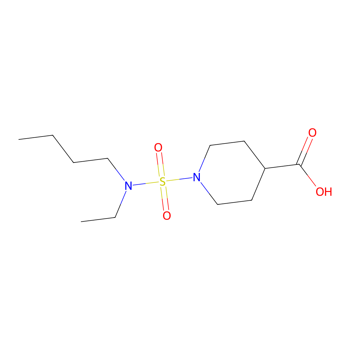 1-{[Butyl(ethyl)amino]sulfonyl}piperidine-4-carboxylic acid molecular structure, CAS 1119452-27-5
