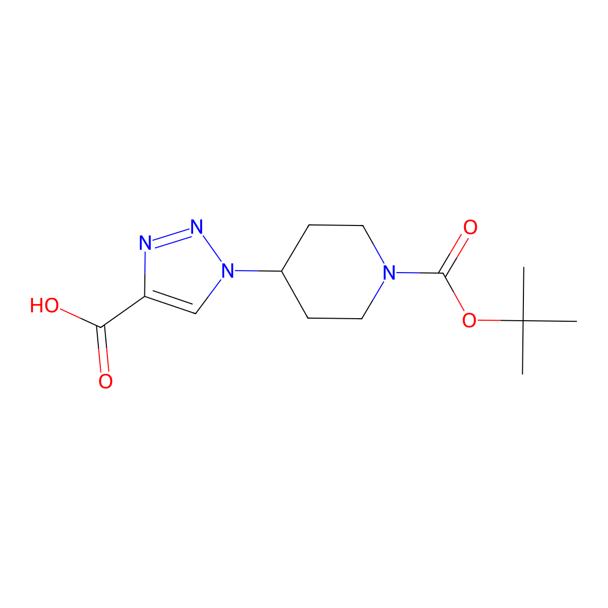 1-(1-((tert-butoxy)carbonyl)piperidin-4-yl)-1H-1,2,3-triazole-4-carboxylic acid molecular structure, CAS 1119452-31-1