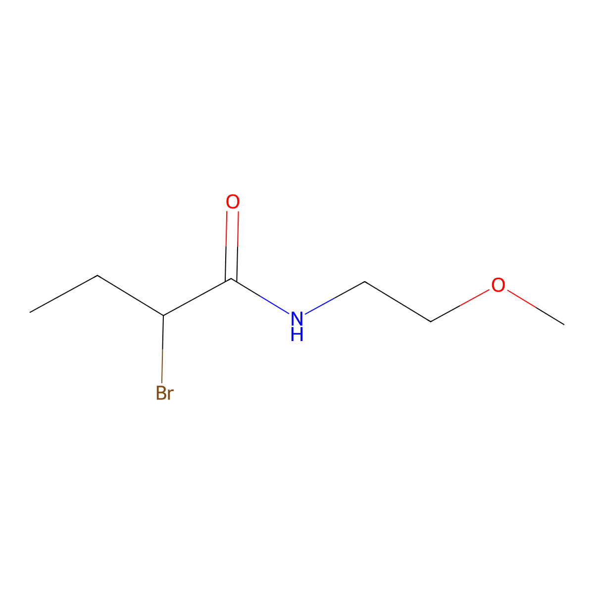 2-bromo-N-(2-methoxyethyl)butanamide molecular structure, CAS 1119452-33-3