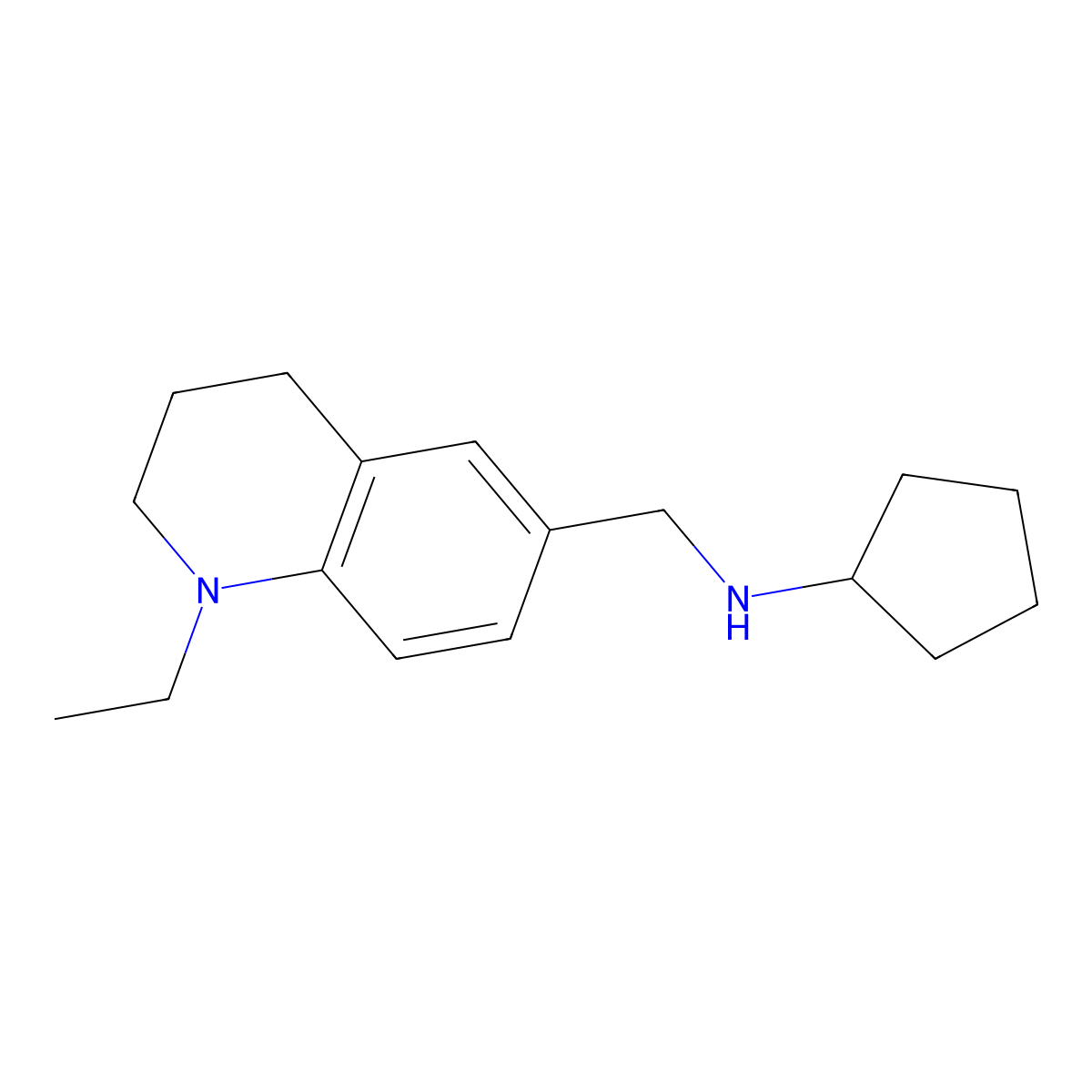 N-[(1-ethyl-1,2,3,4-tetrahydroquinolin-6-yl)methyl]cyclopentanamine molecular structure, CAS 1119452-38-8