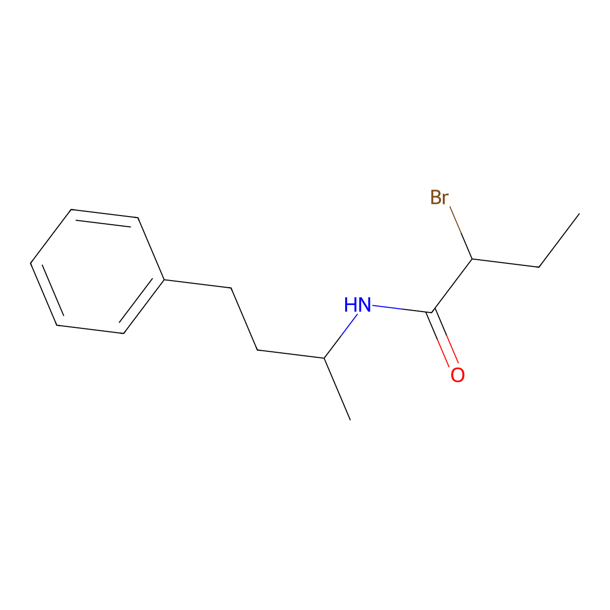 2-bromo-N-(1-methyl-3-phenylpropyl)butanamide molecular structure, CAS 1119452-41-3