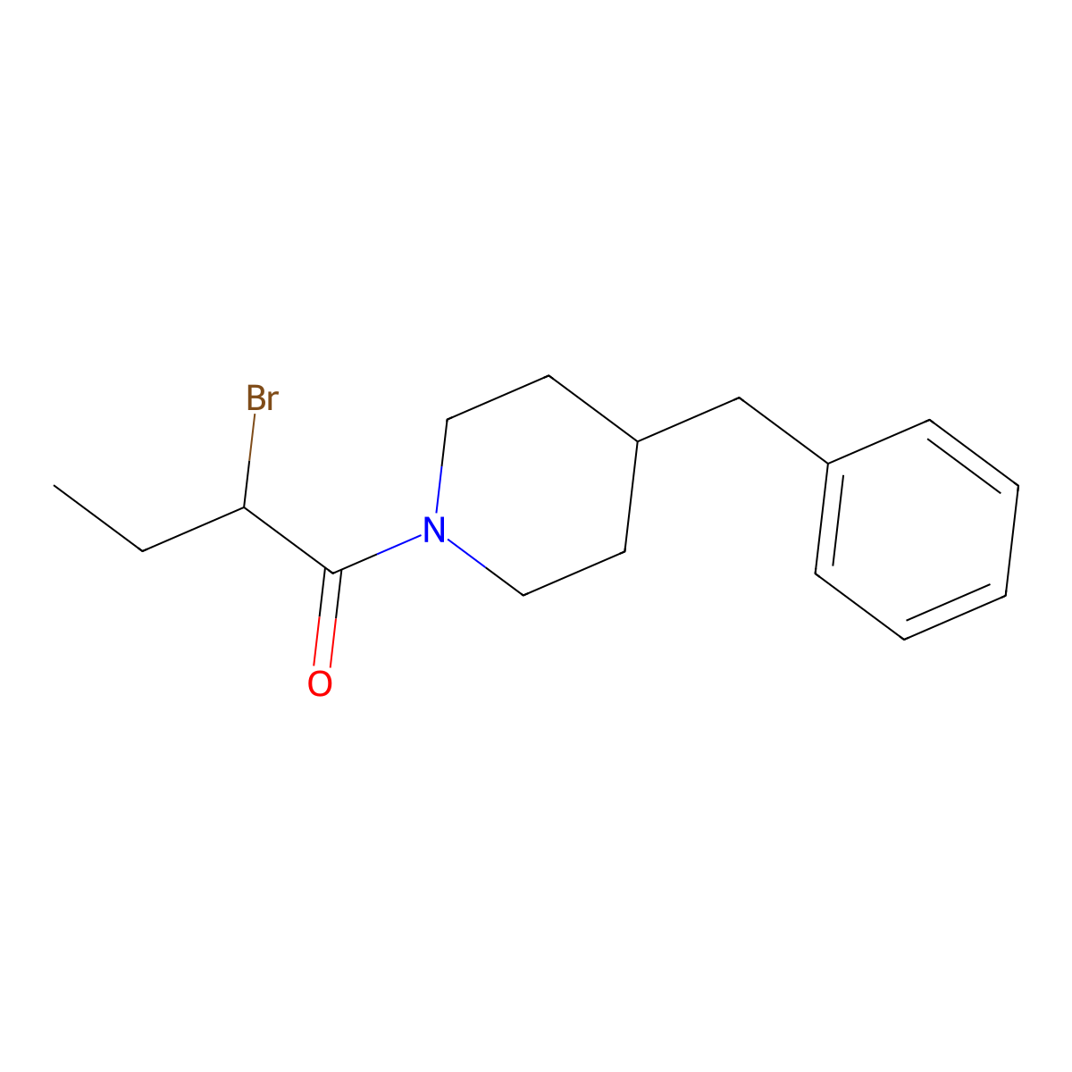 4-Benzyl-1-(2-bromobutanoyl)piperidine molecular structure, CAS 1119452-42-4