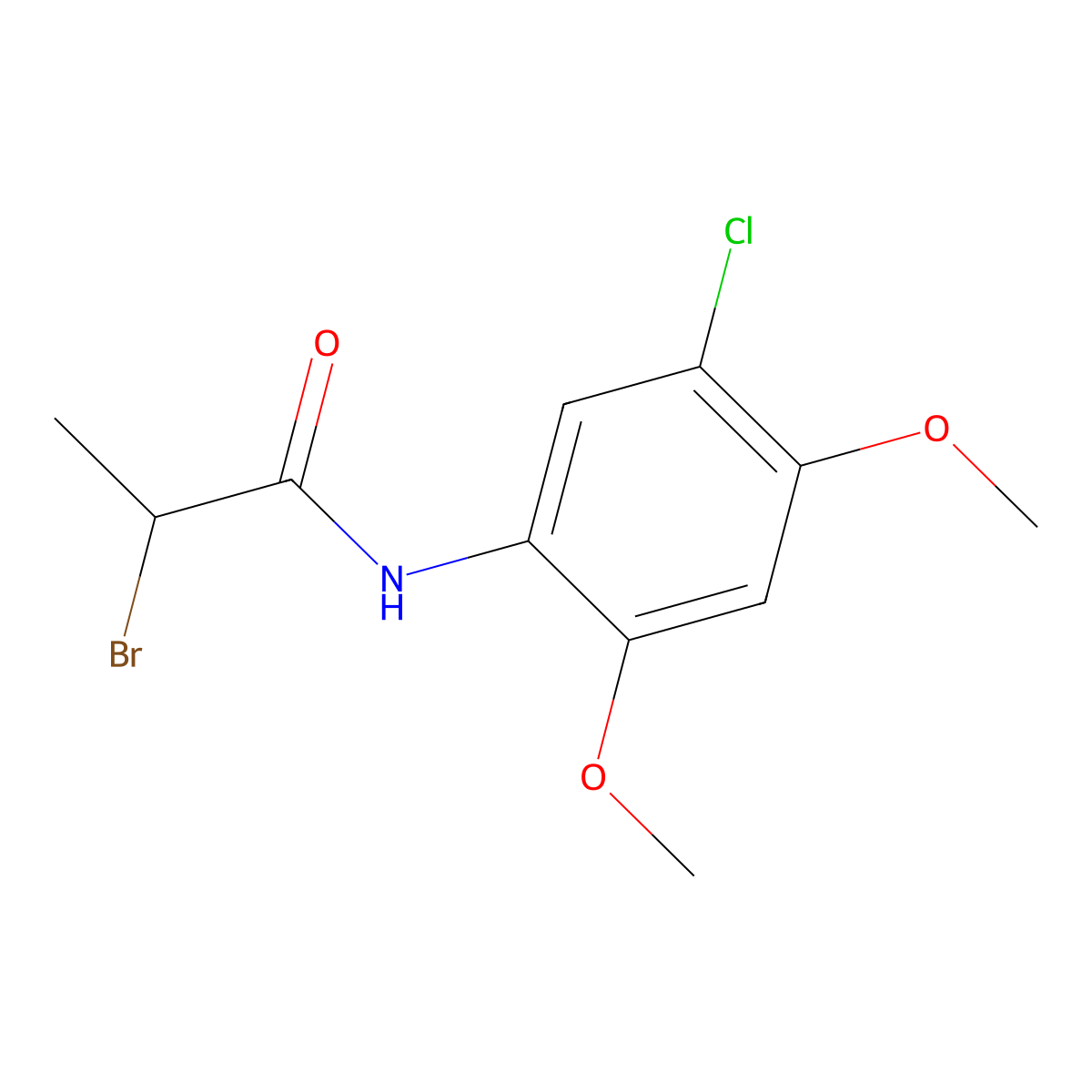 2-bromo-N-(5-chloro-2,4-dimethoxyphenyl)propanamide molecular structure, CAS 1119452-45-7