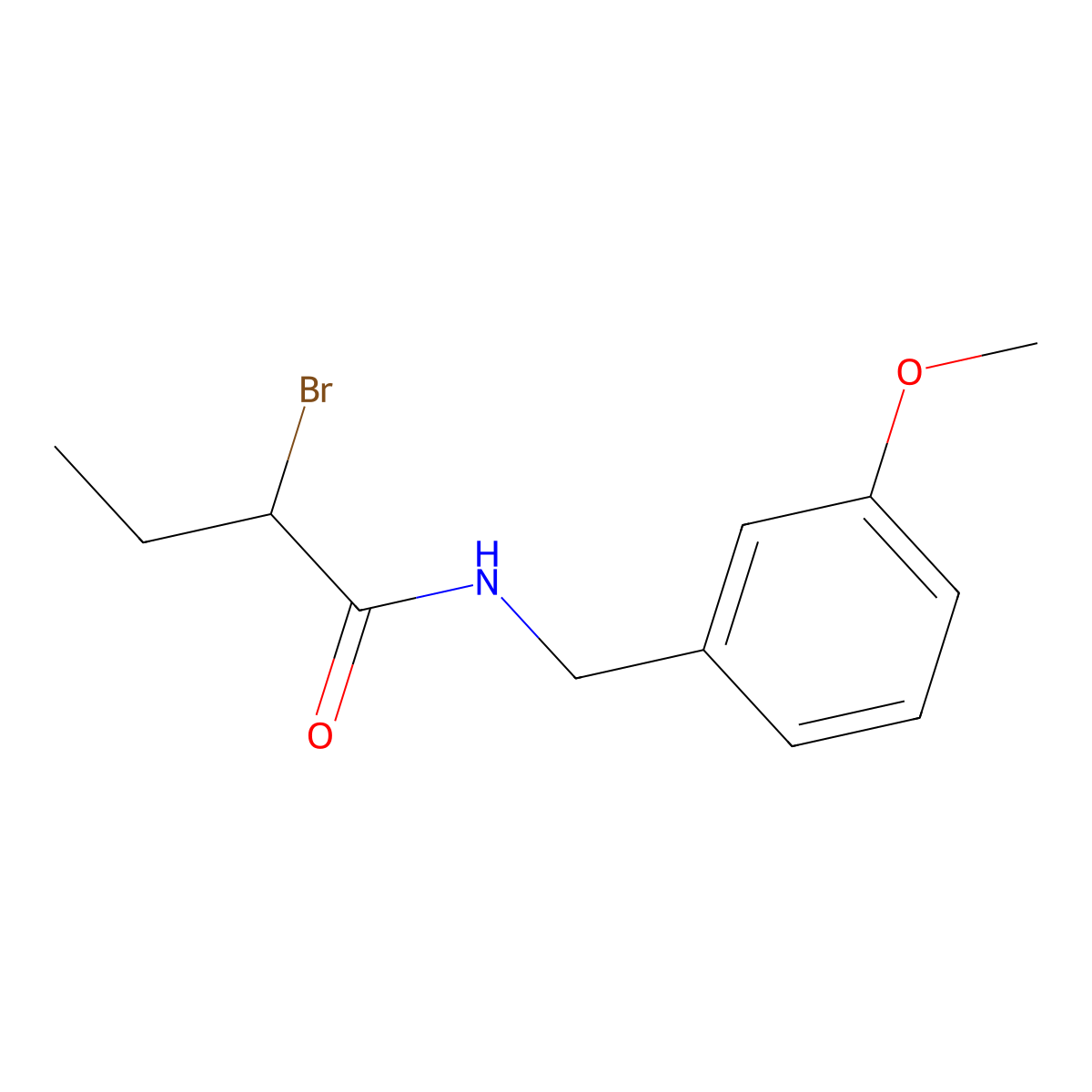 2-bromo-N-(3-methoxybenzyl)butanamide molecular structure, CAS 1119452-46-8