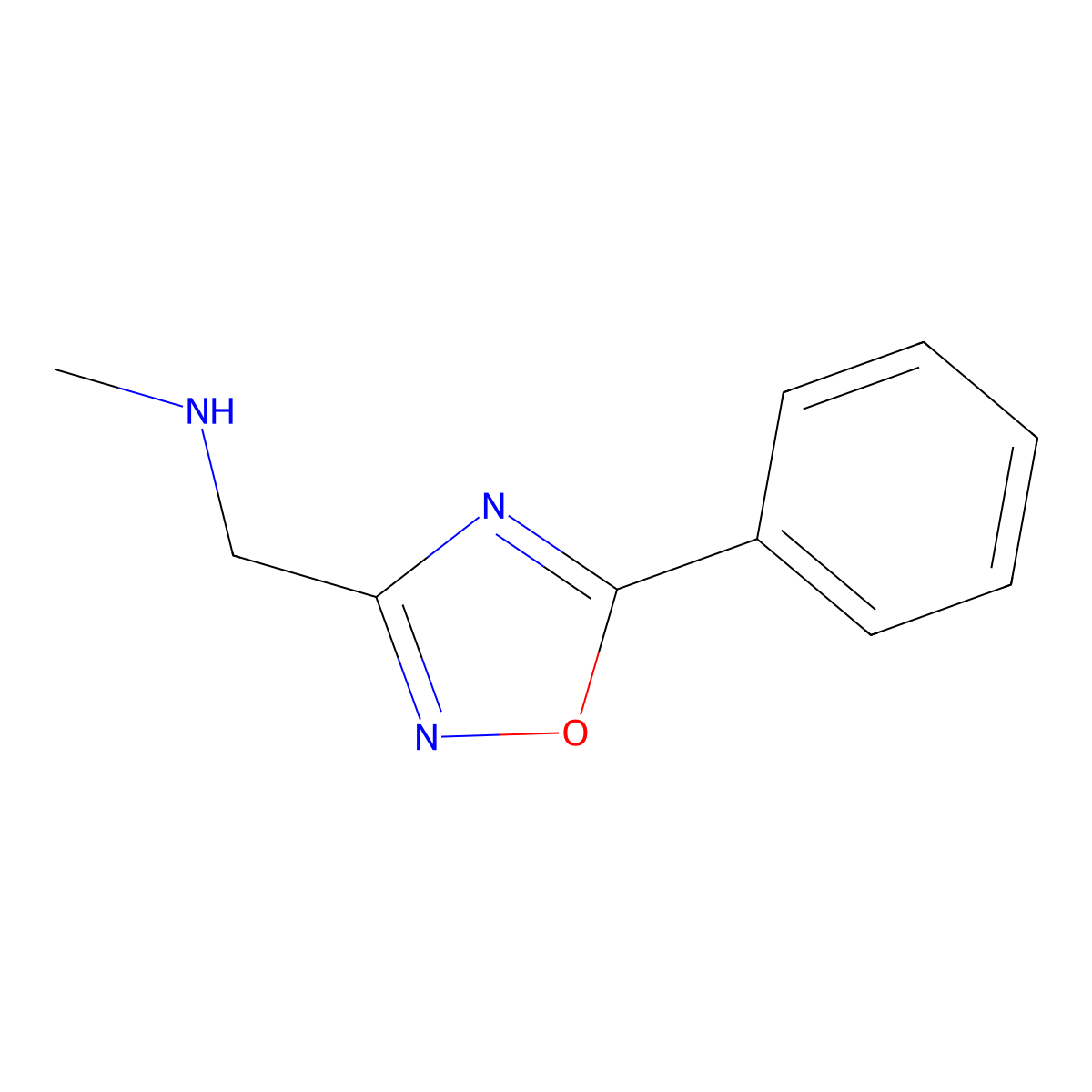 N-methyl-1-(5-phenyl-1,2,4-oxadiazol-3-yl)methanamine molecular structure, CAS 1119452-58-2