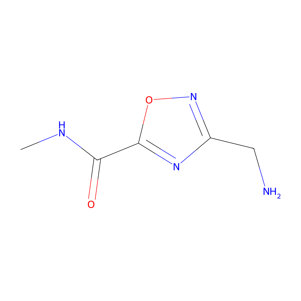 3-(aminomethyl)-N-methyl-1,2,4-oxadiazole-5-carboxamide molecular structure, CAS 1119452-60-6