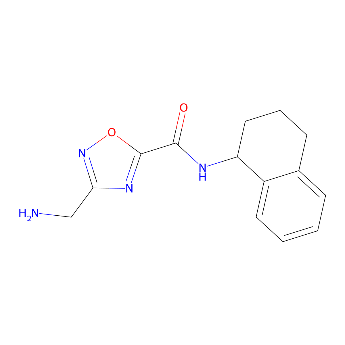 3-(Aminomethyl)-N-(1,2,3,4-tetrahydro-1-naphthalenyl)-1,2,4-oxadiazole-5-carboxamide molecular structure, CAS 1119452-61-7