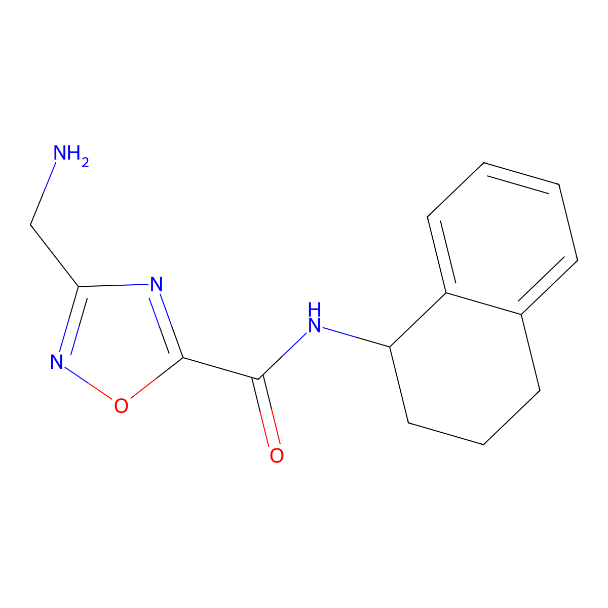 3-(Aminomethyl)-N-(1,2,3,4-tetrahydro-1-naphthalenyl)-1,2,4-oxadiazole-5-carboxamide molecular structure, CAS 1119452-61-7