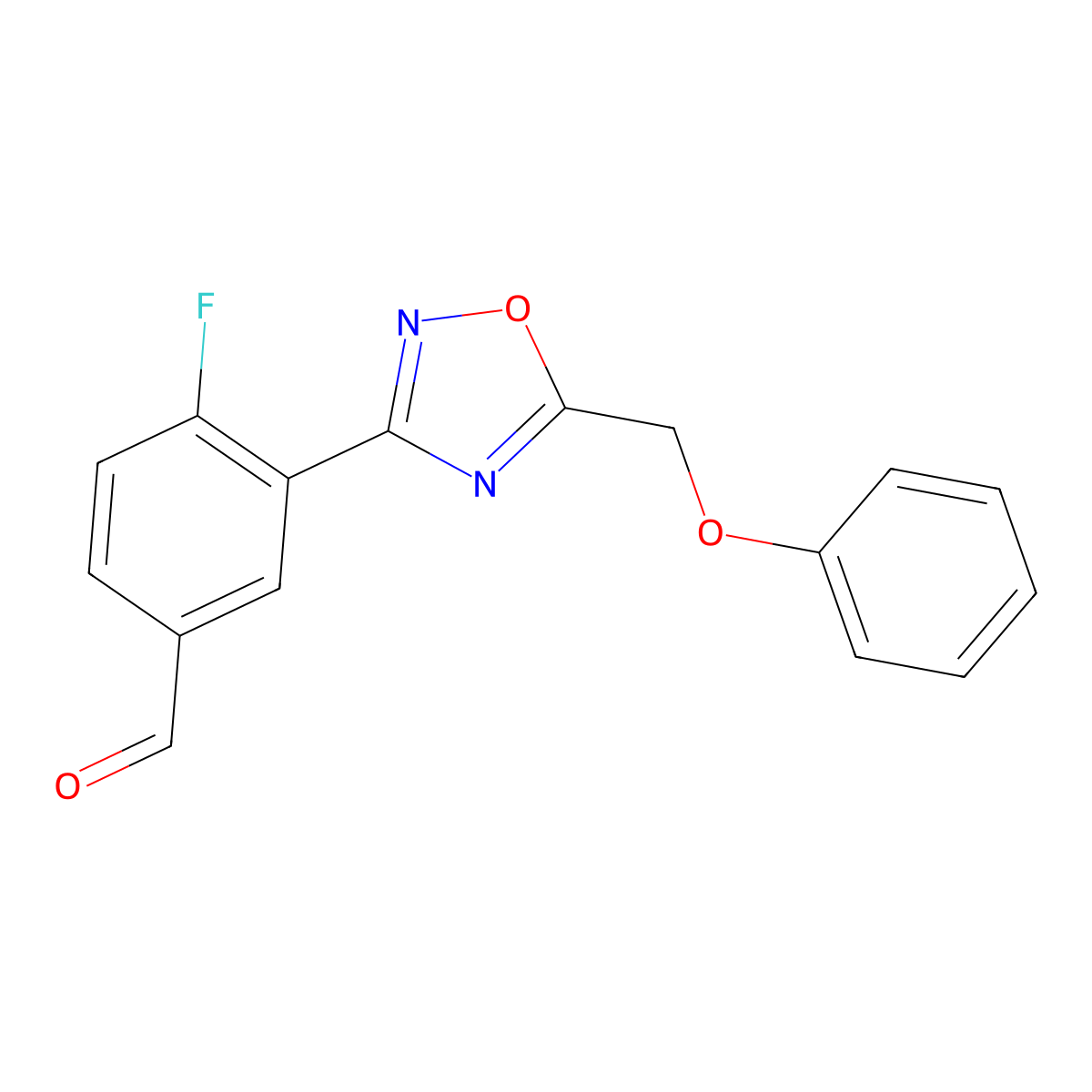 4-Fluoro-3-[5-(phenoxymethyl)-1,2,4-oxadiazol-3-yl]benzaldehyde molecular structure, CAS 1119452-65-1