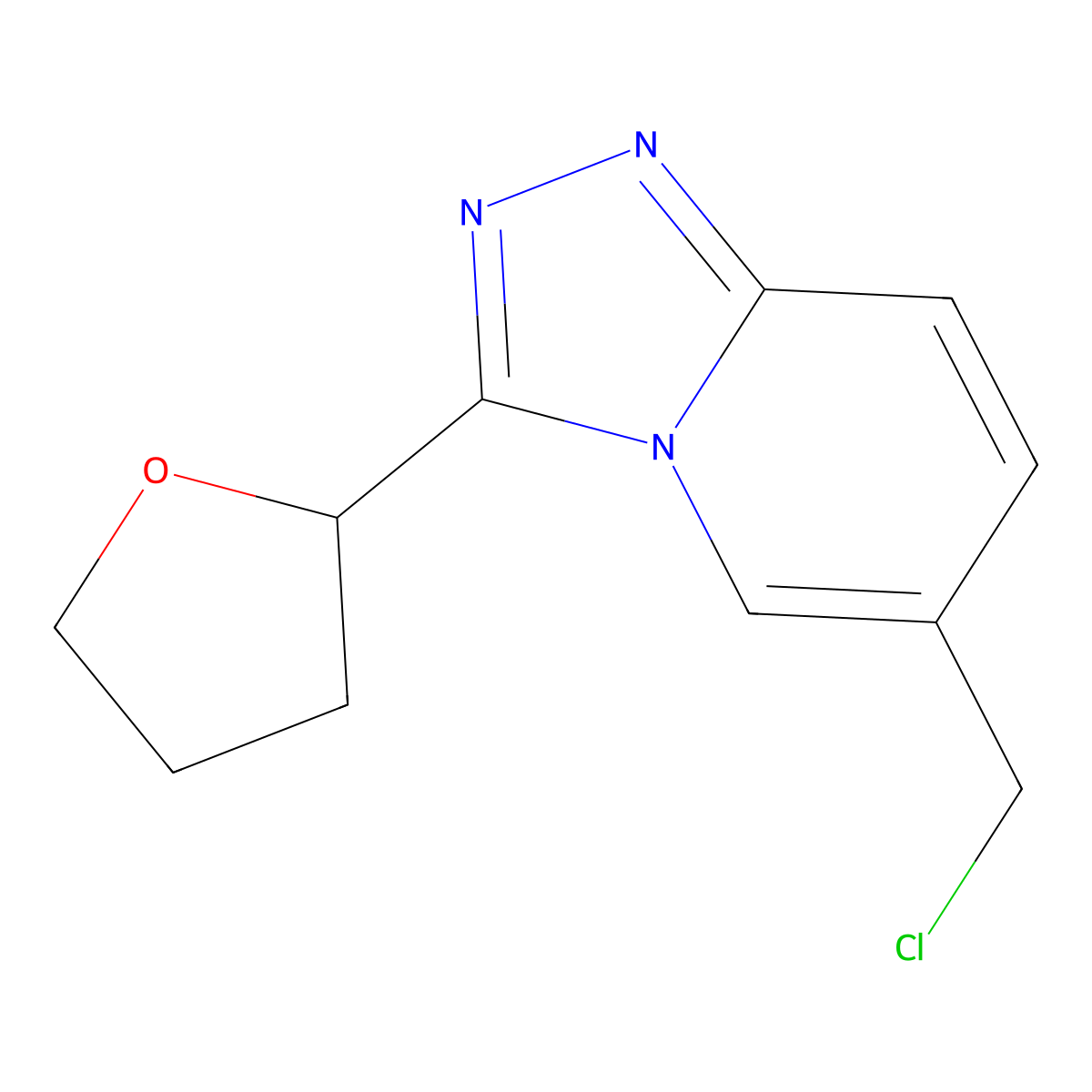 6-(Chloromethyl)-3-(tetrahydrofuran-2-yl)-[1,2,4]triazolo[4,3-a]pyridine molecular structure, CAS 1119452-66-2
