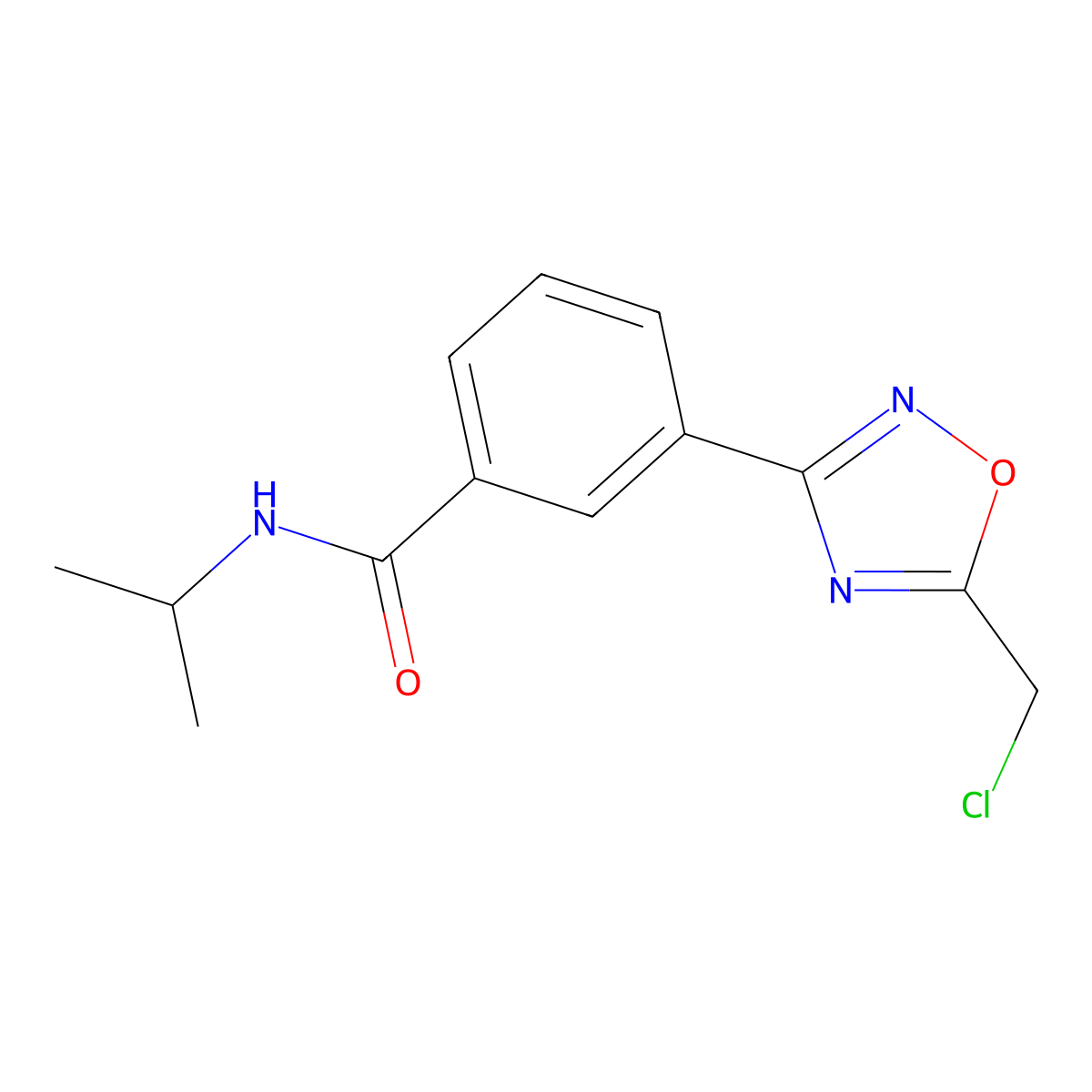 3-[5-(chloromethyl)-1,2,4-oxadiazol-3-yl]-N-isopropylbenzamide molecular structure, CAS 1119452-67-3