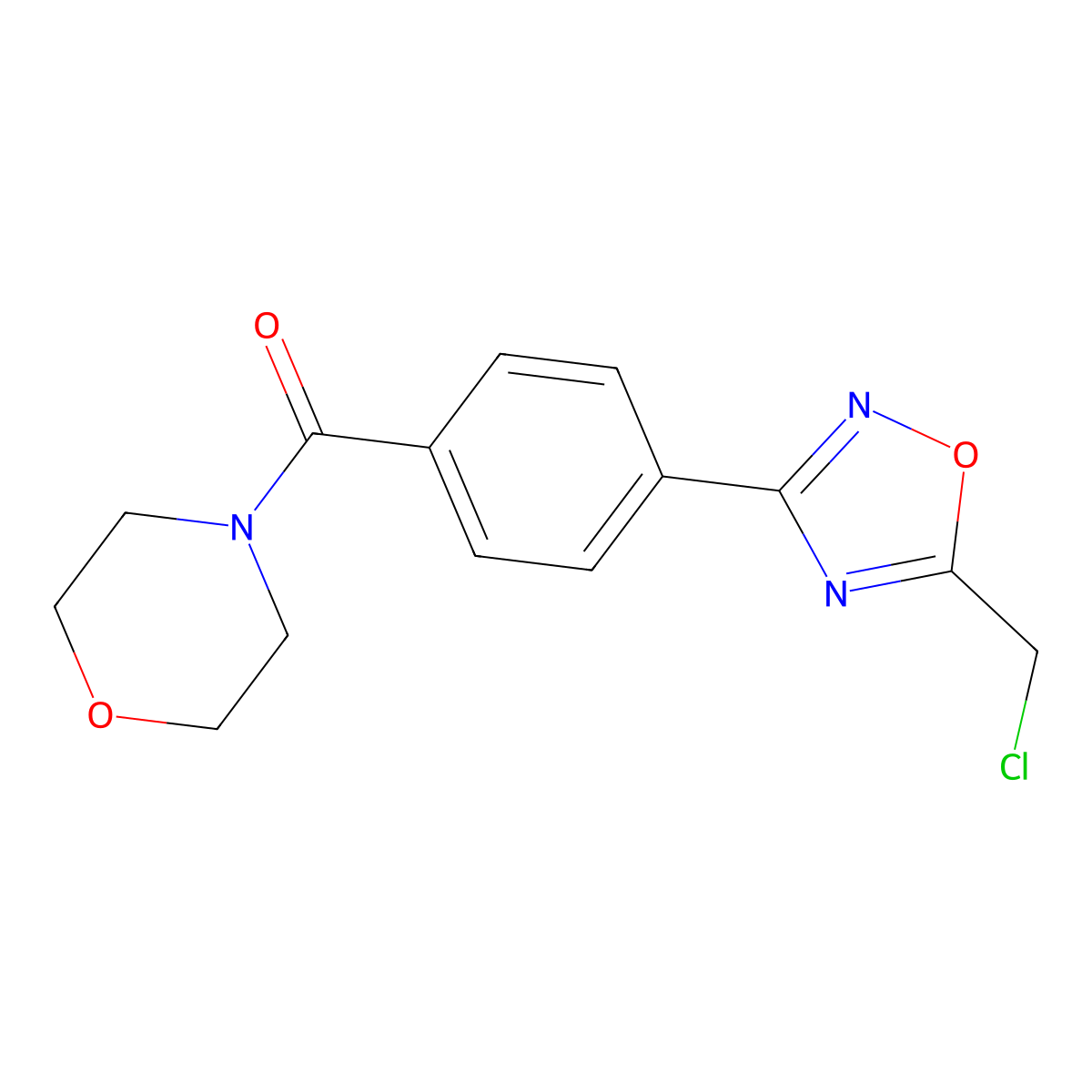 4-{4-[5-(Chloromethyl)-1,2,4-oxadiazol-3-YL]-benzoyl}morpholine molecular structure, CAS 1119452-68-4
