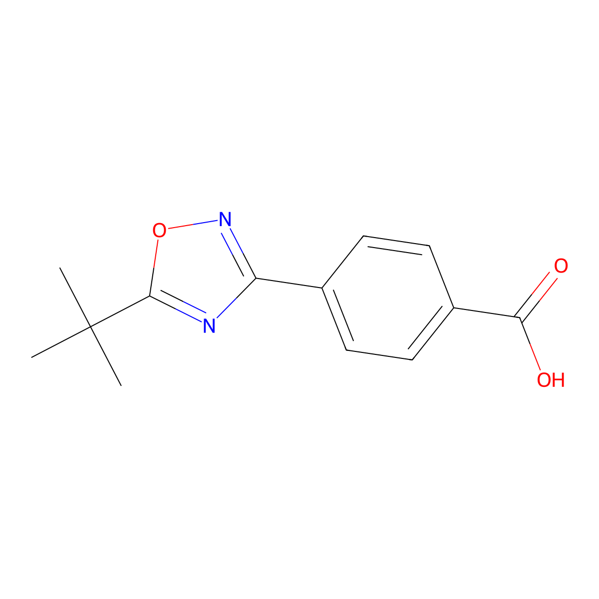 4-(5-Tert-butyl-1,2,4-oxadiazol-3-yl)benzoic acid molecular structure, CAS 1119452-72-0