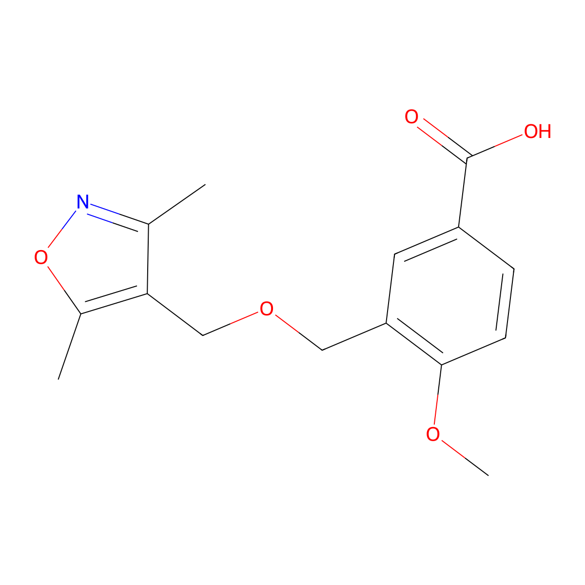 3-{[(3,5-Dimethylisoxazol-4-yl)methoxy]methyl}-4-methoxybenzoic acid molecular structure, CAS 1119452-78-6