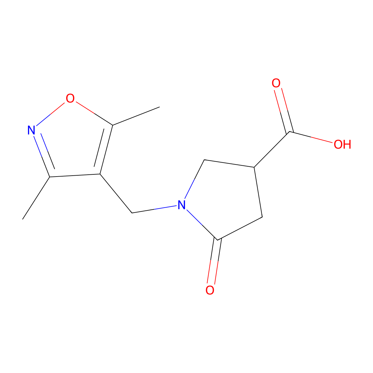 1-[(3,5-Dimethylisoxazol-4-yl)methyl]-5-oxopyrrolidine-3-carboxylic acid molecular structure, CAS 1119452-79-7